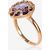 Золотое кольцо #1100093(Au-R)_DI+AM, Красное Золото 585°, Бриллианты (0,11Ct), Аметист (4,72Ct), Размер: 17, 3.18 гр.