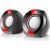 REAL-EL S-50 active loudspeakers 2.0, black/red, 6W