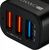 CANYON C-07 Universal 3xUSB car adapter(1 USB with Quick Charger QC3.0),Input 12-24V,Output USB/5V-2.1A+QC3.0/5V-2.4A&9V-2A&12V-1.5A,with Smart IC,black rubber coating+black metal ring+QC3.0 port with blue/other ports in orange,66*35.2*25.1mm,0.025