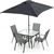 4Living Cannes komplekts 6-daļīgs melns galds Dārza mēbeļu komplekti