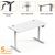 Up Up Ragnar Adjustable Height Table White frame, Table top White L