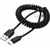Kabelis Gembird USB Male - USB Type C Male Coiled 0.6m Black