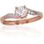 Золотое кольцо #1100890(Au-R+PRh-W)_CZ, Красное Золото 585°, родий (покрытие), Цирконы, Размер: 18, 2.01 гр.