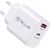 Tellur Dual Port Wall Charger PDHC PD 20W + QC3,0 18W White