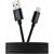 CANYON CFI-3, Lightning USB Cable for Apple, braided, metallic shell, cable length 1m, Black, 14.9*6.8*1000mm, 0.02kg