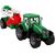 Zaļš lauksaimniecības traktors ar sarkanu un zaļu smidzinātāju