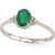 Золотое кольцо #1100091(Au-W)_DI+EM, Белое Золото 585°, Бриллианты (0,036Ct), Изумруд (0,438Ct), Размер: 16, 1.24 гр.