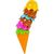 Import Leantoys Skill Game Ice Cream in a Wafer. Colorful Pyramid Arrange the Tower