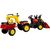 Import Leantoys Tractor with Trailer and Pedal Bucket Benson Red