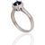 Серебряное кольцо #2101794(PRh-Gr)_CZ+CZ-B, Серебро 925°, родий (покрытие), Цирконы, Размер: 17, 3.2 гр.