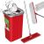 Greenblue Flat Mop + Bucket + Telescopic Pole + 2 x Microfibre Pad 5.7L Floor Cleaning XXL Set Rotating Head