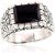 Серебряное кольцо #2101366(POx-Bk)_ON, Серебро 925°, оксид (покрытие), Оникс, Размер: 20.5, 10.6 гр.