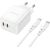 OEM Borofone Wall charger BN9 Reacher - 2xType C - QC 3.0 PD 35W with Type C to Type C cable white