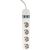 Gembird Smart power strip with USB charger, 4 French sockets, white