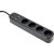 Gembird Smart power strip with USB charger, 4 French sockets, black