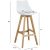 Барный стул SONJA 41x41,5xH99cм, сиденье: пластик / кожзаменитель, цвет: белый, ножки: дуб
