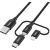 Cable Choetech IP0030, MFi 3in1, USB-A/Lightning/Micro USB/USB-C, 5V, 1,2m (black)