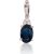 Золотой кулон #1300177(Au-W)_DI+SA, Белое Золото 585°, Бриллианты (0,018Ct), Сапфир (0,649Ct), 0.49 гр.