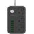 Power strip with 3 AC sockets, 6x USB, LDNIO SE3631, 1.6m (black)