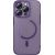 Baseus Glitter Magnetic Case for iPhone 14 Pro (purple) + tempered glass + cleaning kit
