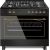 Ravanson KWGE-K90-6 TOP CHEF cooker Freestanding cooker Electric Gas Black