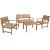 Garden furniture set FORTUNA table, bench and 2 chairs, acacia