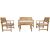 Garden furniture set FORTUNA table, bench and 2 chairs, acacia