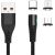 Maxlife MXUC-02 magnetic cable USB - Lightning + USB-C + microUSB 1,0 m 2A black nylon