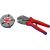 KNIPEX MultiCrimp 97 33 01, with interchangeable magazine, crimping pliers (red/blue, incl. 3 crimping inserts)