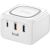 Inductive charger 10W Budi 317TE, 2x USB + USB-C, 18W (white)