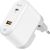 Universal Wall Charger Budi 328E USB + USB-C, 18W + EU/UK/US Adapters (white)