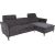 Corner sofa DAYTON RC, electric recliner, dark grey