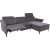 Corner sofa DAYTON RC, electric recliner, dark grey