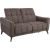 Recliner sofa CATHY 2-seater, electric, light brown