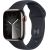 Apple Watch Series 9, Smartwatch (graphite/dark blue, stainless steel, 41 mm, sports strap, cellular)