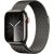 Apple Watch Series 9, Smartwatch (graphite/graphite, stainless steel, 41 mm, Milanese bracelet, cellular)