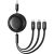 Fast Charging Cable 3in1 Baseus Free2Draw, USB to micro USB+USB-C+Lightning, 3.5A, 1.1m (black)