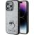 Karl Lagerfeld Fixed Glitter Choupette Logo Metal Pin Aizsargapvalks Priekš Apple iPhone 15 Pro Max