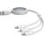 3-in-1 Baseus Free2Draw USB to M+L+C 100W cable, 1.1 m (white)