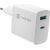 NATEC RIBERA GAN CHARGER 1X USB-A + 1X USB-C 45W WHITE