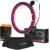 Vingrošanas rinķis ar atsvaru un skaitītāju SET HULA HOOP MAGNETIC BLACK/PINK HHM16 WITH WEIGHT + COUNTER HMS + WAIST SUPPORT BR163 BLACK Vingrošanas riņķi