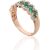 Золотое кольцо #1101146(Au-R)_DI+EM, Красное Золото 585°, Бриллианты (0,22Ct), Изумруд (0,723Ct), Размер: 18, 2.94 гр.