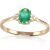 Zelta gredzens #1100091(Au-R+PRh-W)_DI+EM, Sarkanais Zelts 585°, rodijs (pārklājums), Briljanti (0,036Ct), Smaragds (0,4Ct), Izmērs: 16, 1.05 gr.