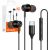Mcdodo HP-3490 in-ear, wired headphones, USB-C (black)