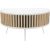 Top E Shop Table RONDA 90 white, slatted oak