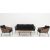 Ramiz Duży Zestaw Mebli Ogrodowych Aluminiowe Sofa + Dwa Fotele + Stolik