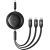 Fast Charging Cable 3in1 Baseus Free2Draw USB-C to USB-C/Lightning/Micro 100W, 1,1m (black)