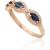 Золотое кольцо #1101174(Au-R)_DI+SA, Красное Золото 585°, Бриллианты (0,137Ct), Сапфир (0,473Ct), Размер: 17.5, 1.49 гр.