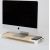POUT EYES8 - 3-in-1 wooden monitor stand hub with fast wireless charging pad, white