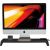 POUT EYES8 - 3-in-1 wooden monitor stand hub with fast wireless charging pad Deep, black